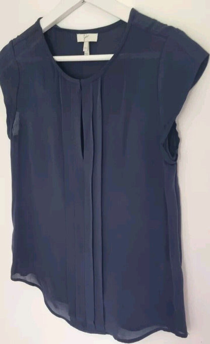 Joie Women's Navy 100% Silk Blouse  Size XS