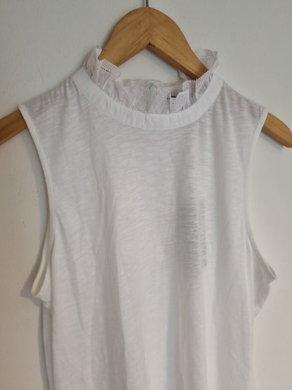 BNWT ME+EM Women's White 100% Cotton Vest Top Size 12