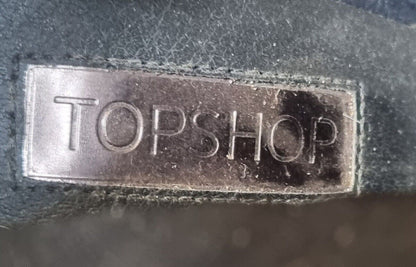 Topshop Women's Green Silk Feel, High, Open Toed Ankle Boots Size 36