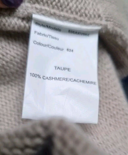 Michael Kors Women's Taupe 100% Cashmere Tank Vest Jumper Pullover Size Large