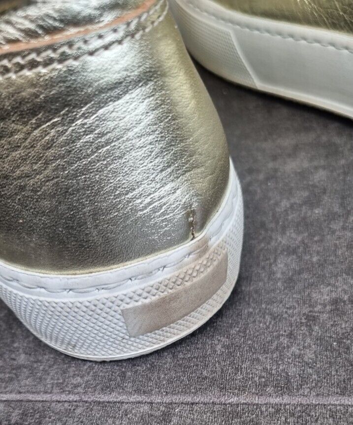 Ylati Women's Gold Hightop Sneakers, Trainers Size 38