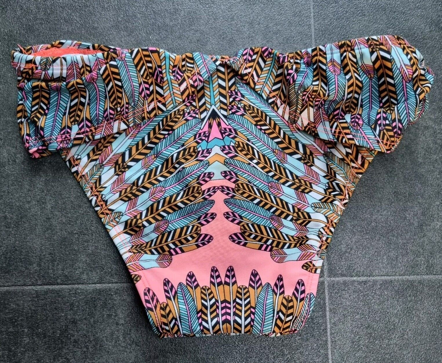 Mara Hoffman Women's Pink Multicoloured 2 Piece Bikini With Detachable Straps S