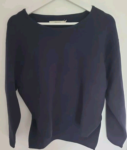 J Brand Women's Navy Blue Long Sleeved Heavier Weight Top With Stretc Size Small