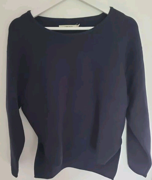J Brand Women's Navy Blue Long Sleeved Heavier Weight Top With Stretc Size Small