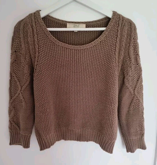Vanessa Bruno Athe Brown Women's 100% Cotton Sweater,  Jumper Size 0