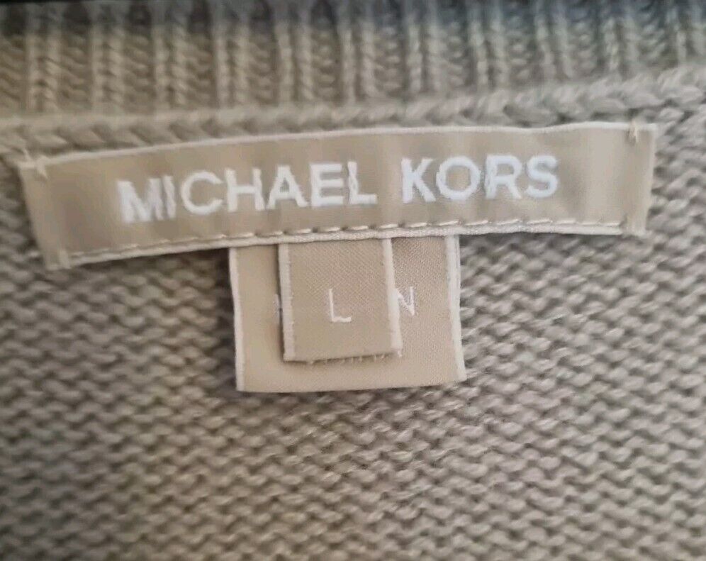 Michael Kors Women's Taupe 100% Cashmere Tank Vest Jumper Pullover Size Large