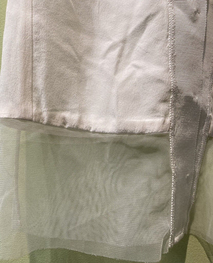 Sandro Paris  Women's Off White 100% Silk Vest Top With Mesh Panel Size XS