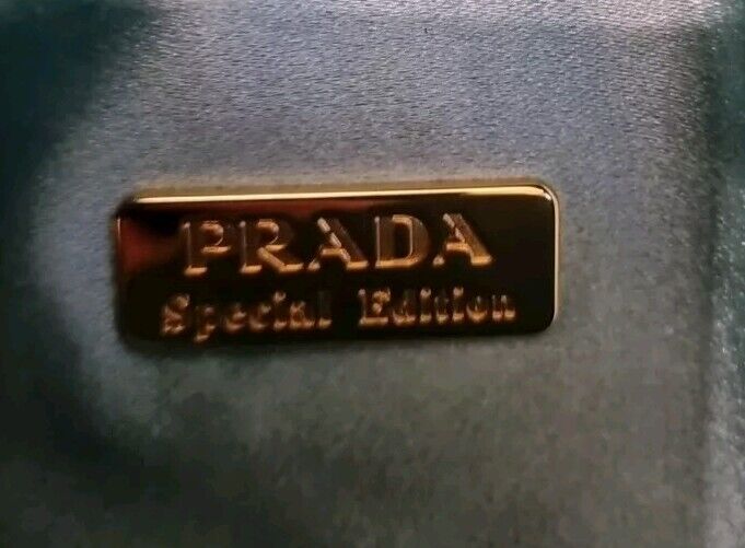 Mini Prada Women's Green Silky Clutch Bag
