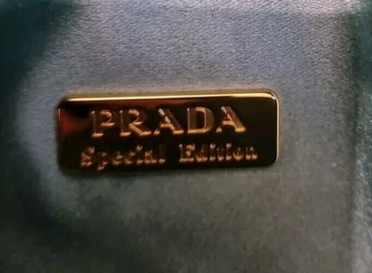 Mini Prada Women's Green Silky Clutch Bag