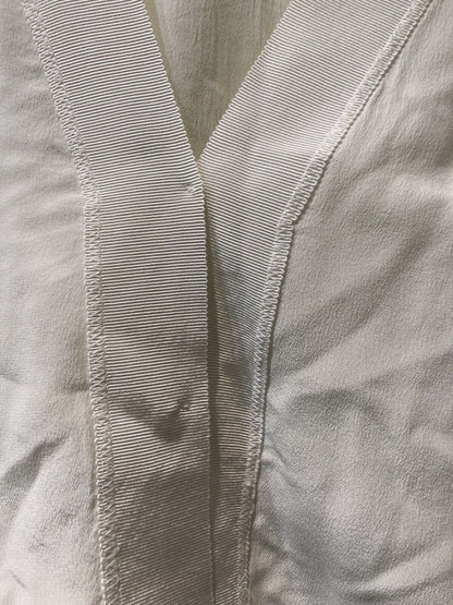 Sandro Paris  Women's Off White 100% Silk Vest Top With Mesh Panel Size XS