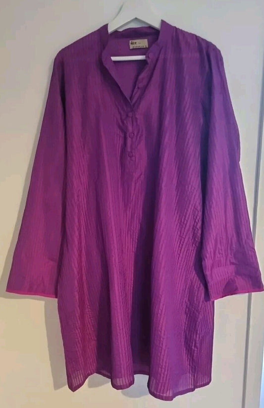 Maharani Women's Purple Kaftan, Shirt Dress. Large. Plus 2 Trousers Unbranded S