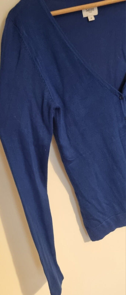 Saint Tropez Women's Blue Long Sleeved Cardigan Size M