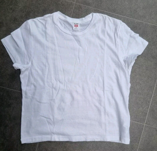 RE/DONE  By Hanes Women's White 100% Cotton T Shirt Size XS