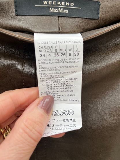 Max Mara Leather & Jersey Skirt 346