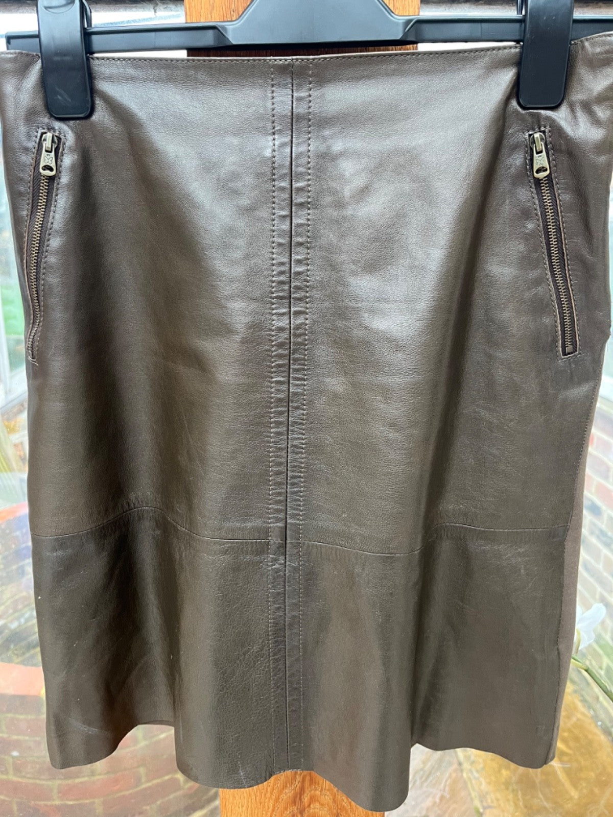 Max Mara Leather & Jersey Skirt 340