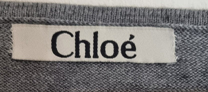 Chloe Women's Grey With Black Wool Mix Pullover Jumper