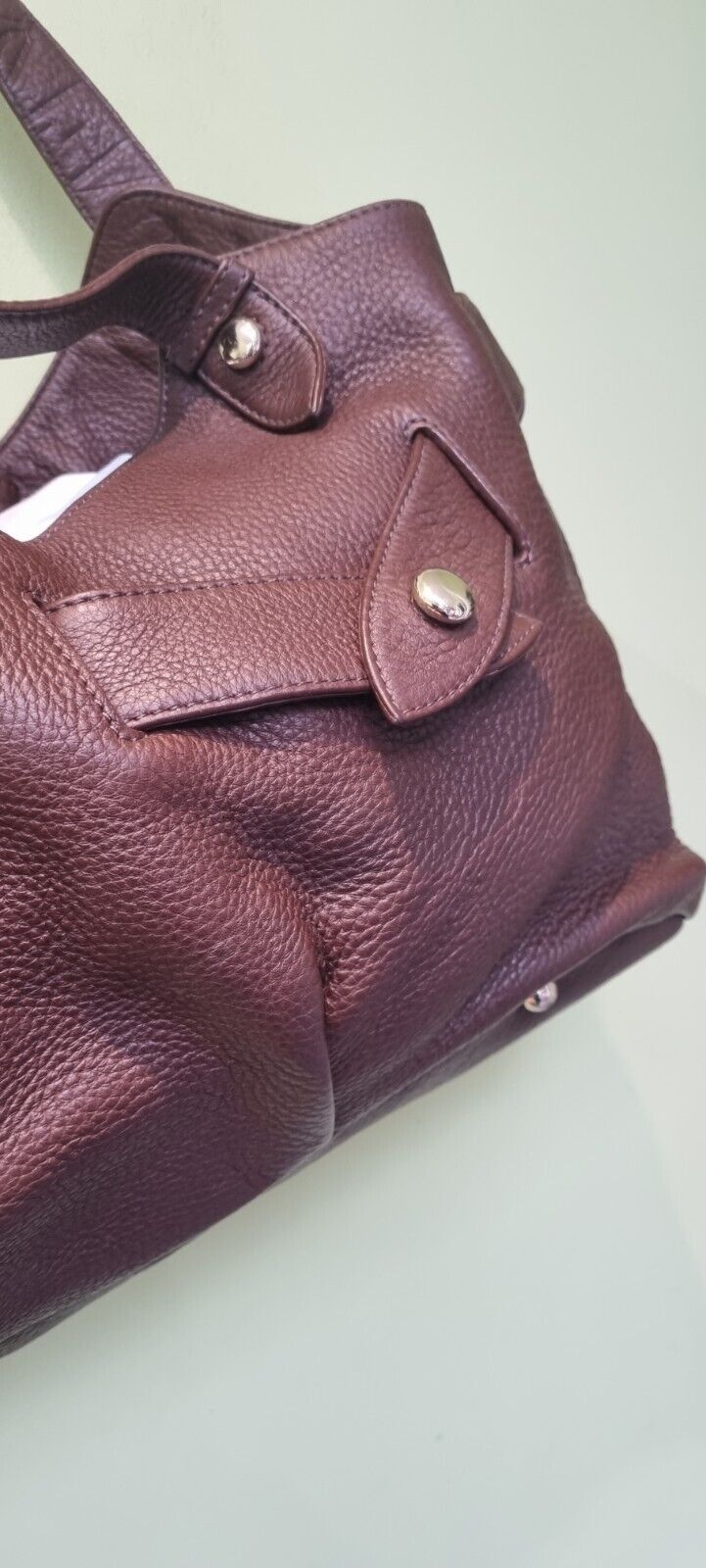 Diane Von Furstenberg Brown Leather Tote Bag With Attached Purse