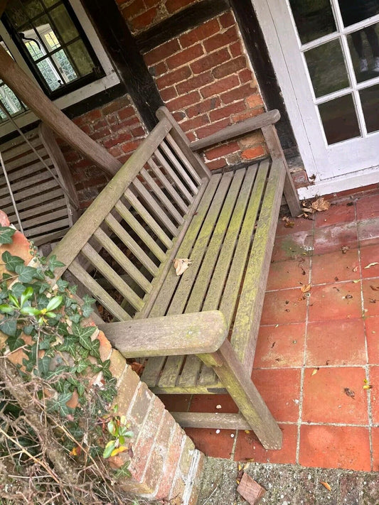 Two Teak Outdoor Garden Benches