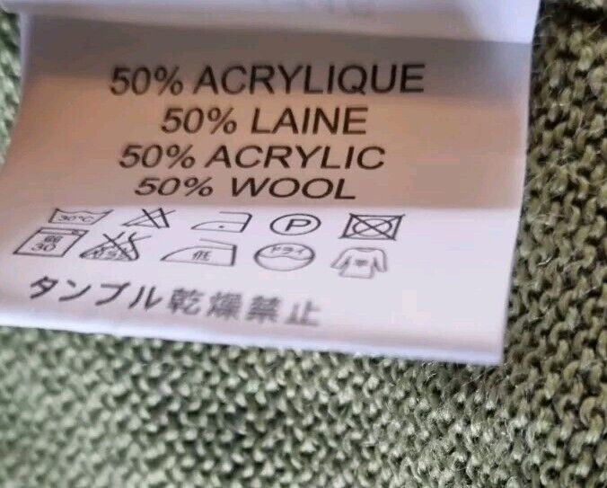 Le Chameau Green 50% Wool Women's Cardigan Size M