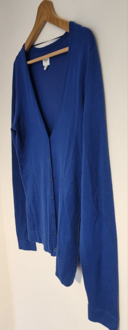 Saint Tropez Women's Blue Long Sleeved Cardigan Size M