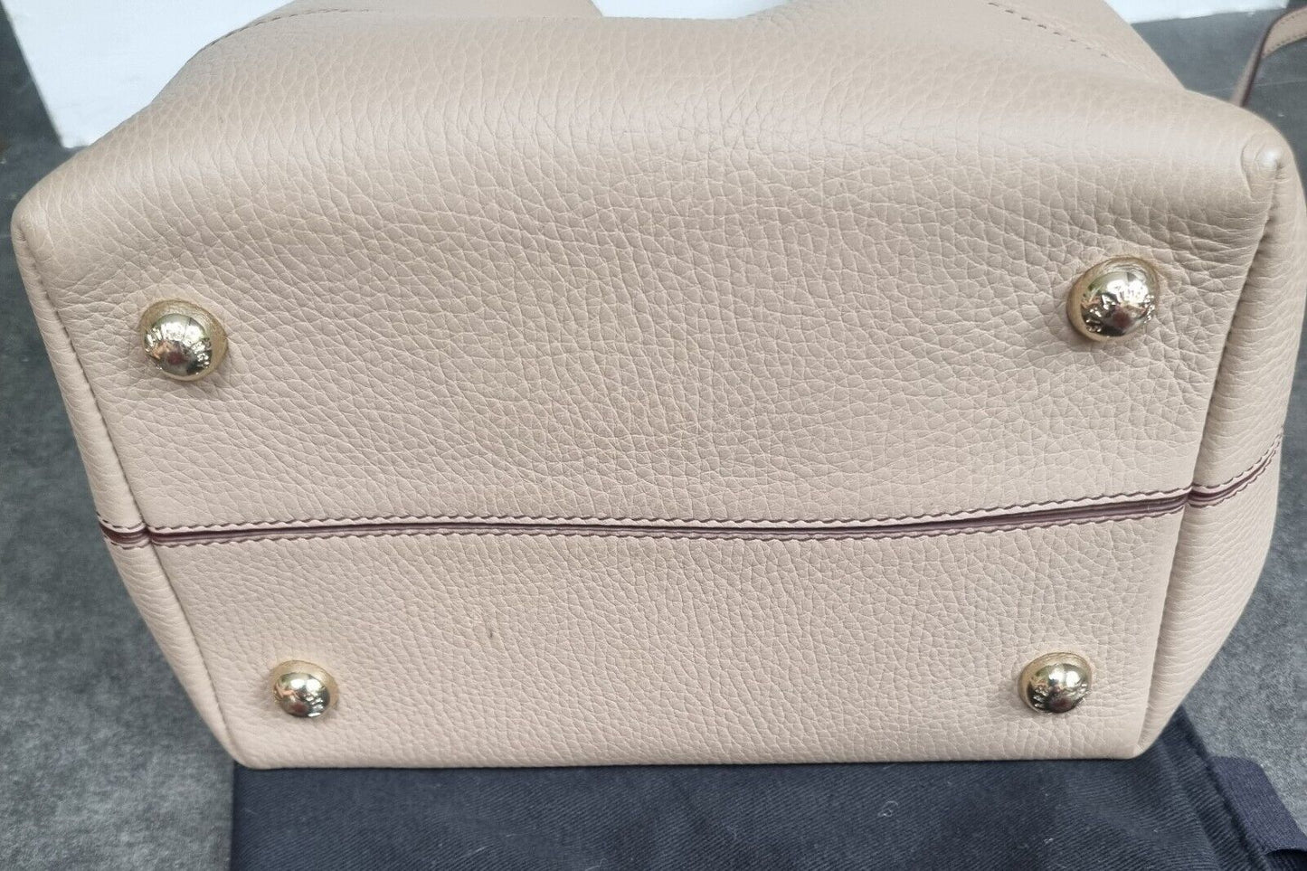 Strathberry Women's Oat Colour Leather Handbag With Gold Colour Trim