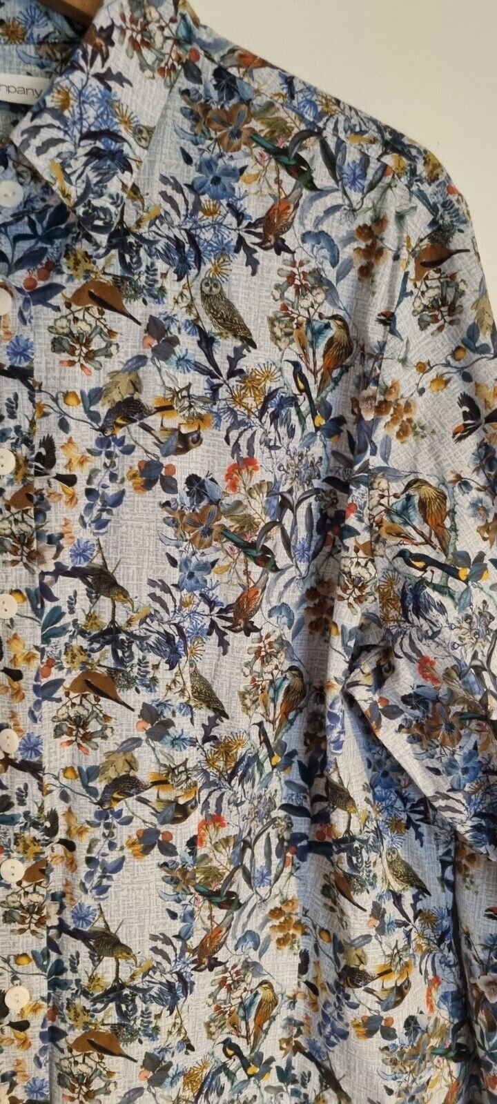 B M Company Women's Bird Print Cotton Blouse Size 18