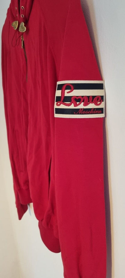 Love Mochino Women's Red Hoodie Size 10 With Logo