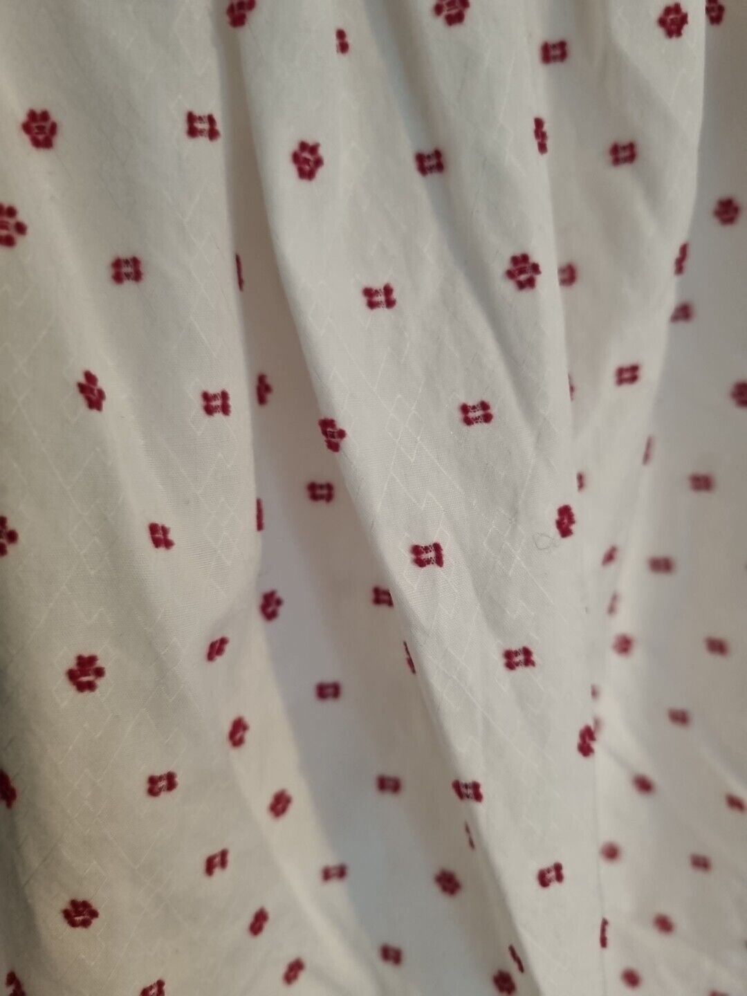 Caroline Constas Women's White And Red Blouse 100% Cotton Size Medium