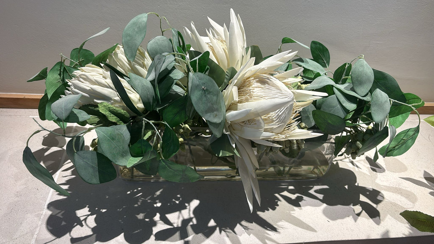 Faux White Flower Arrangement