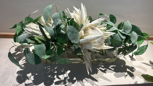 Faux White Flower Arrangement