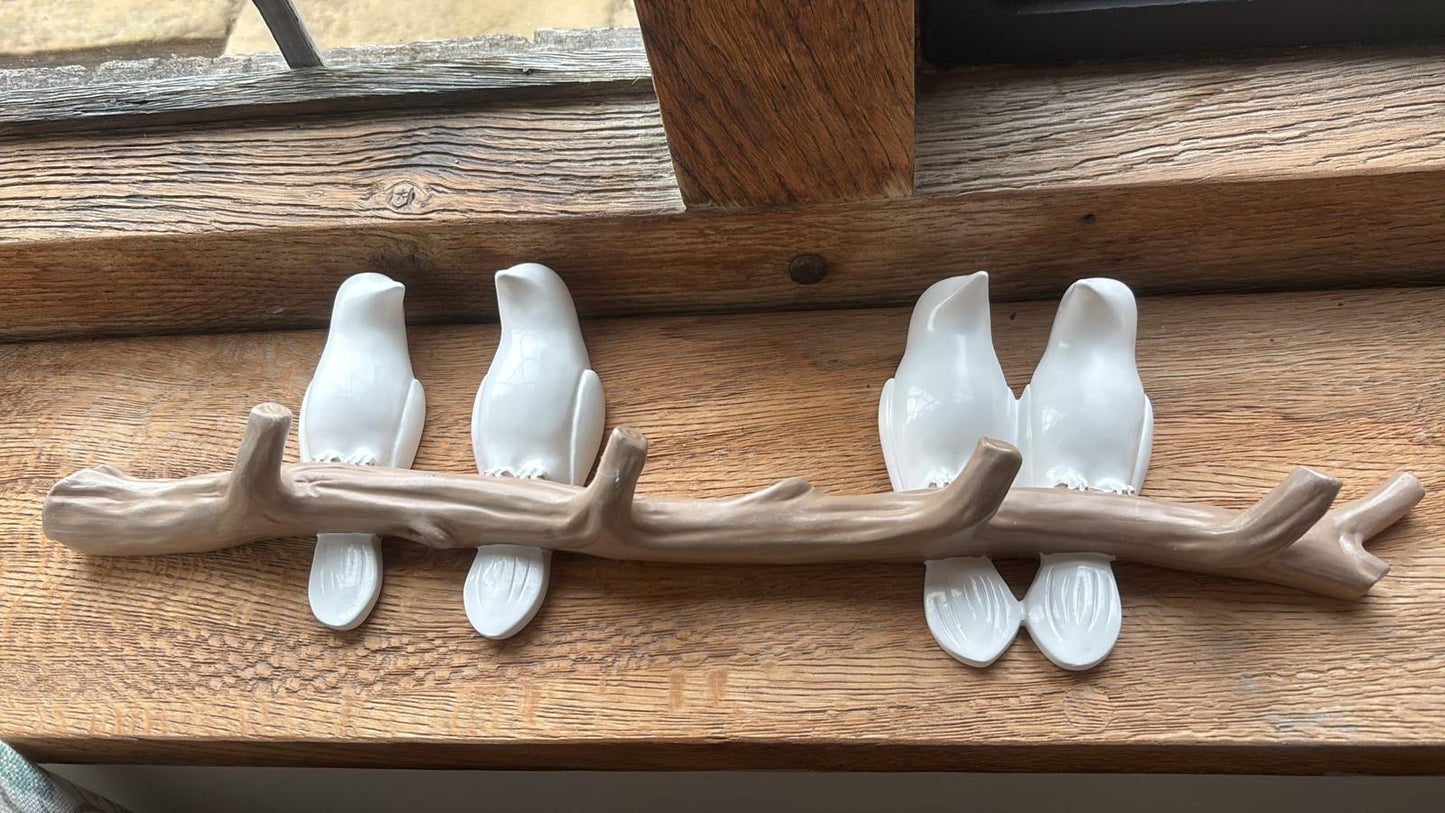 Pair of Decorative Birds on Branches