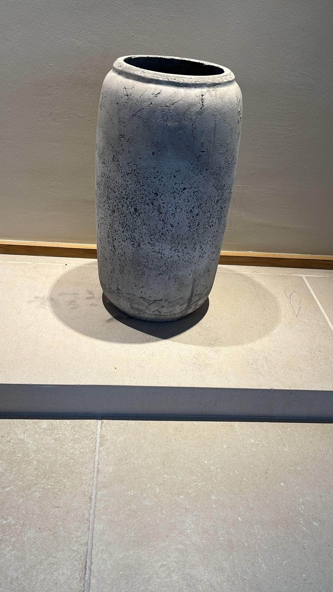 Tall Grey Stone Vase