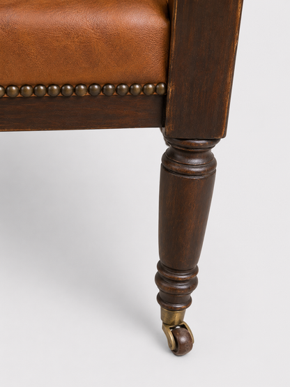 Early 20th Century Mahogany & Leather Captains Desk Chair