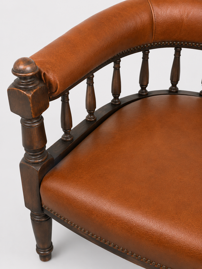 Early 20th Century Mahogany & Leather Captains Desk Chair