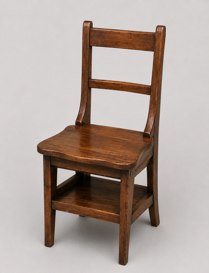 Vintage Metamorphic Wooden Chair Converts to Step Ladder