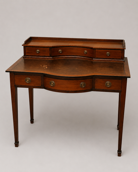 Hepplewhite Style Mahogany Bow Fronted Writing Desk