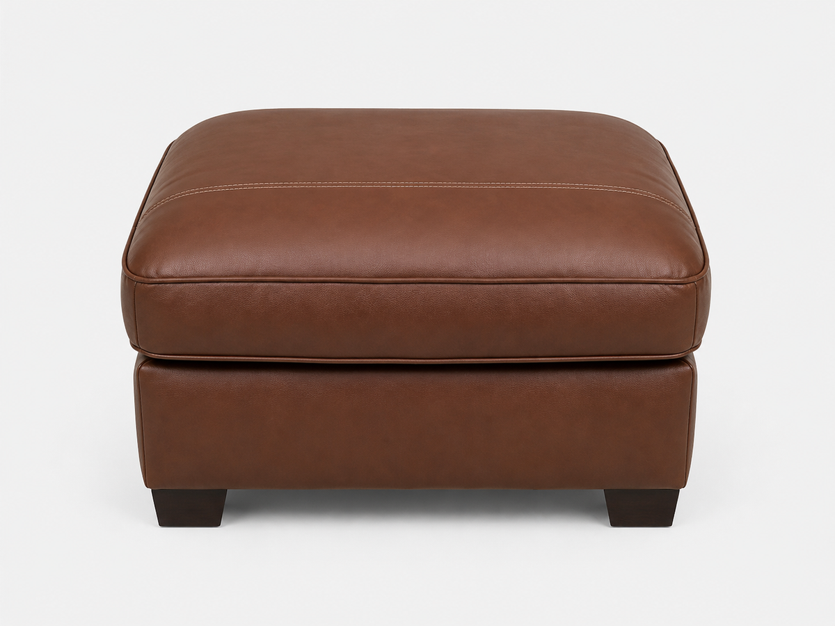 Virtually Brand New Modern Brown Leather Stool