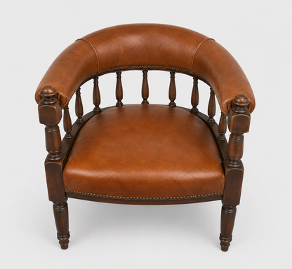Early 20th Century Mahogany & Leather Captains Desk Chair