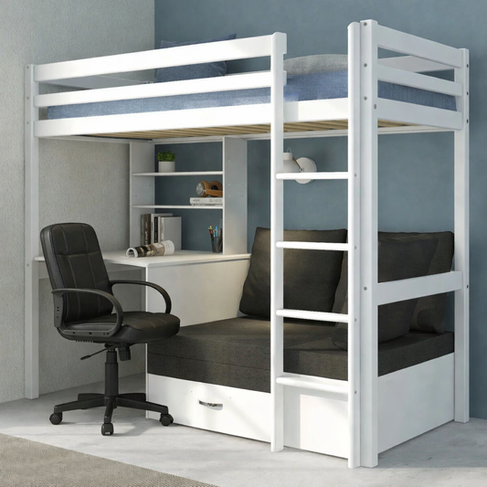 High Sleeper with Desk and Sofa