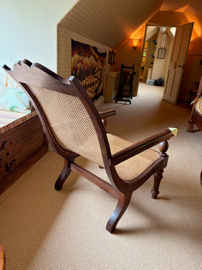 Colonial Style Armchair with Cane Seat