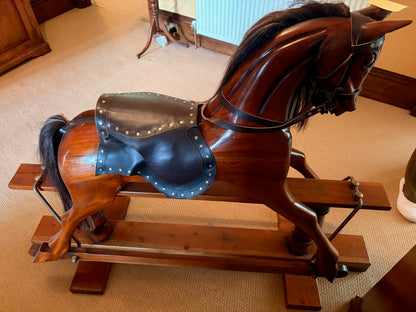 Vintage Mahogany Rocking Horse