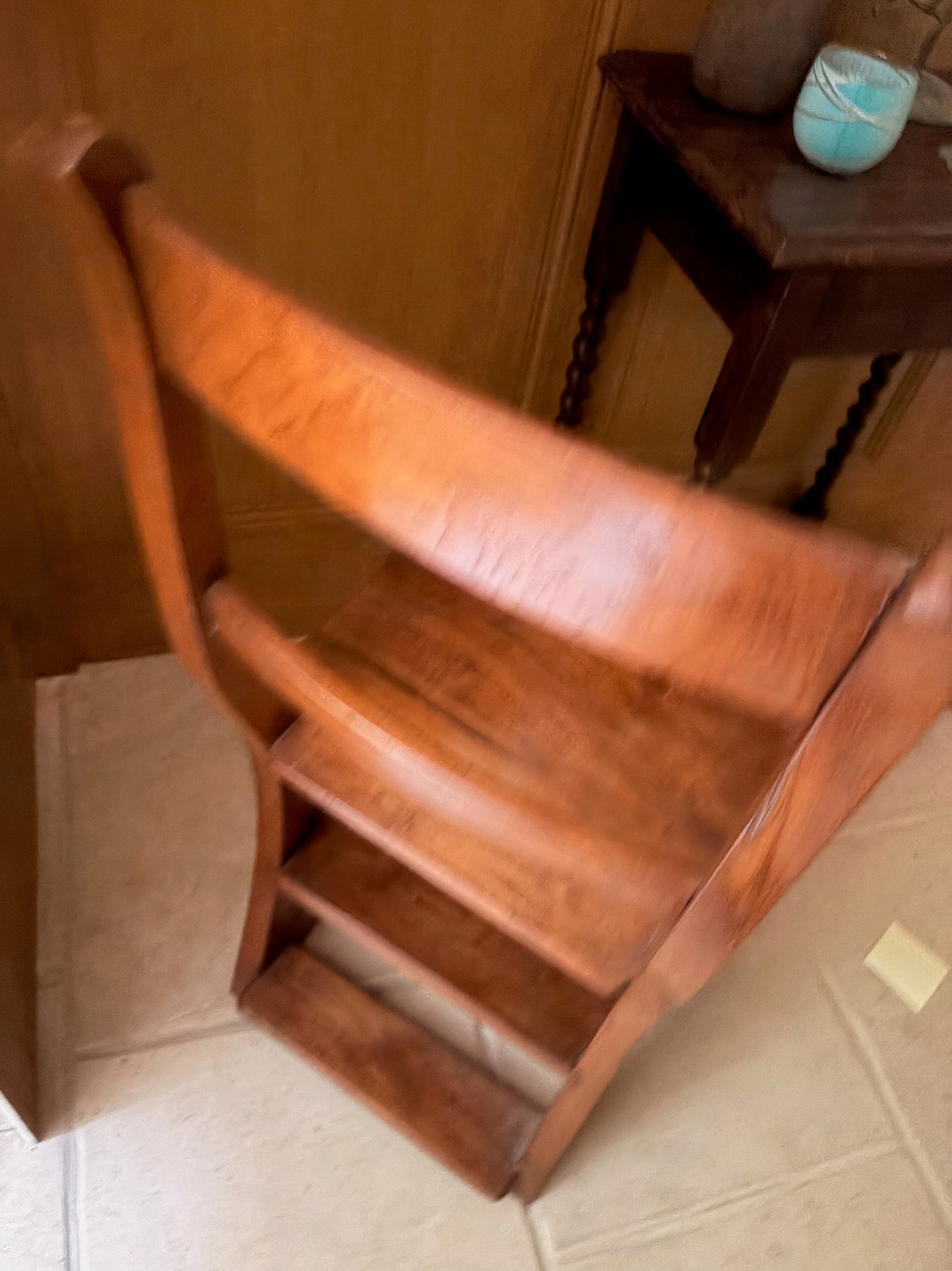 Vintage Metamorphic Wooden Chair Converts to Step Ladder