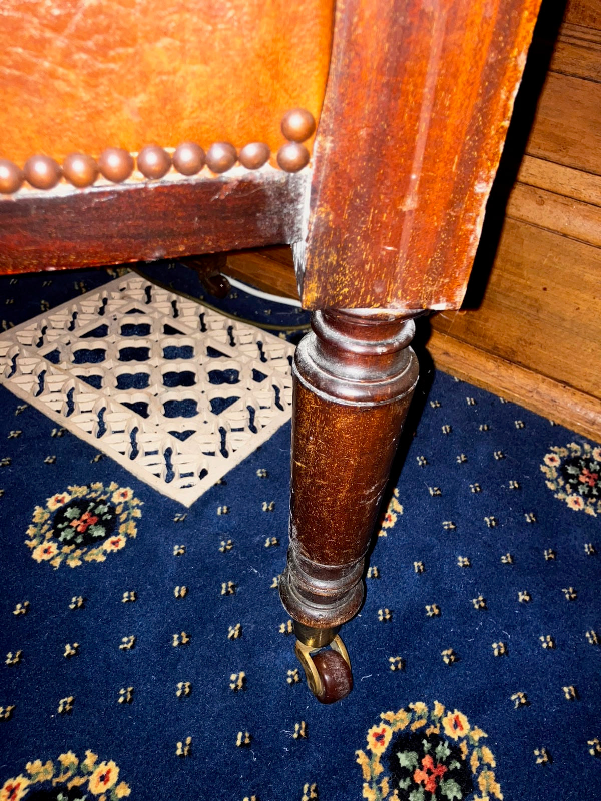 Early 20th Century Mahogany & Leather Captains Desk Chair
