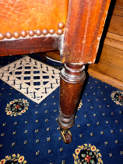 Early 20th Century Mahogany & Leather Captains Desk Chair