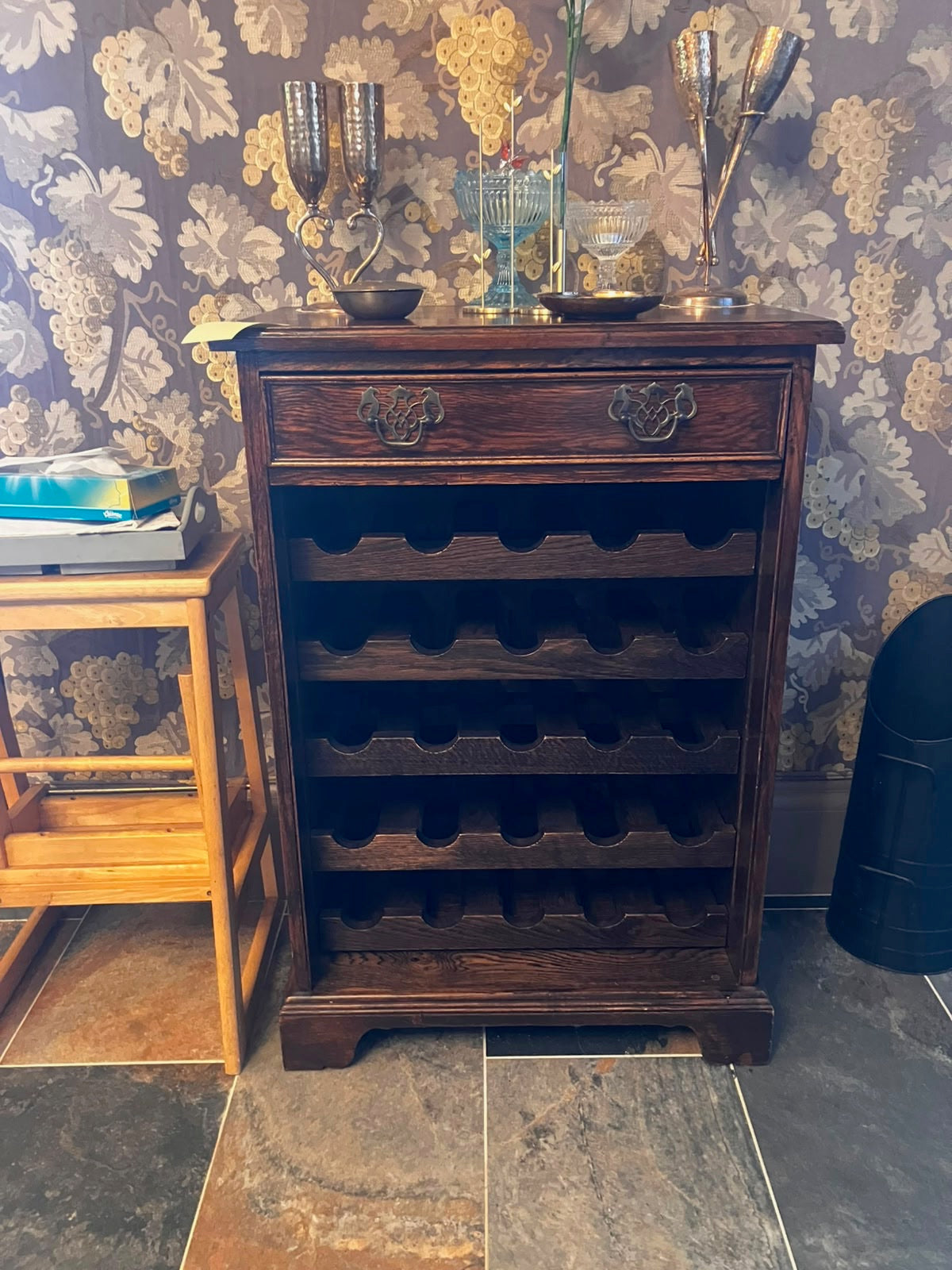 Dark Oak Wine Cabinet
