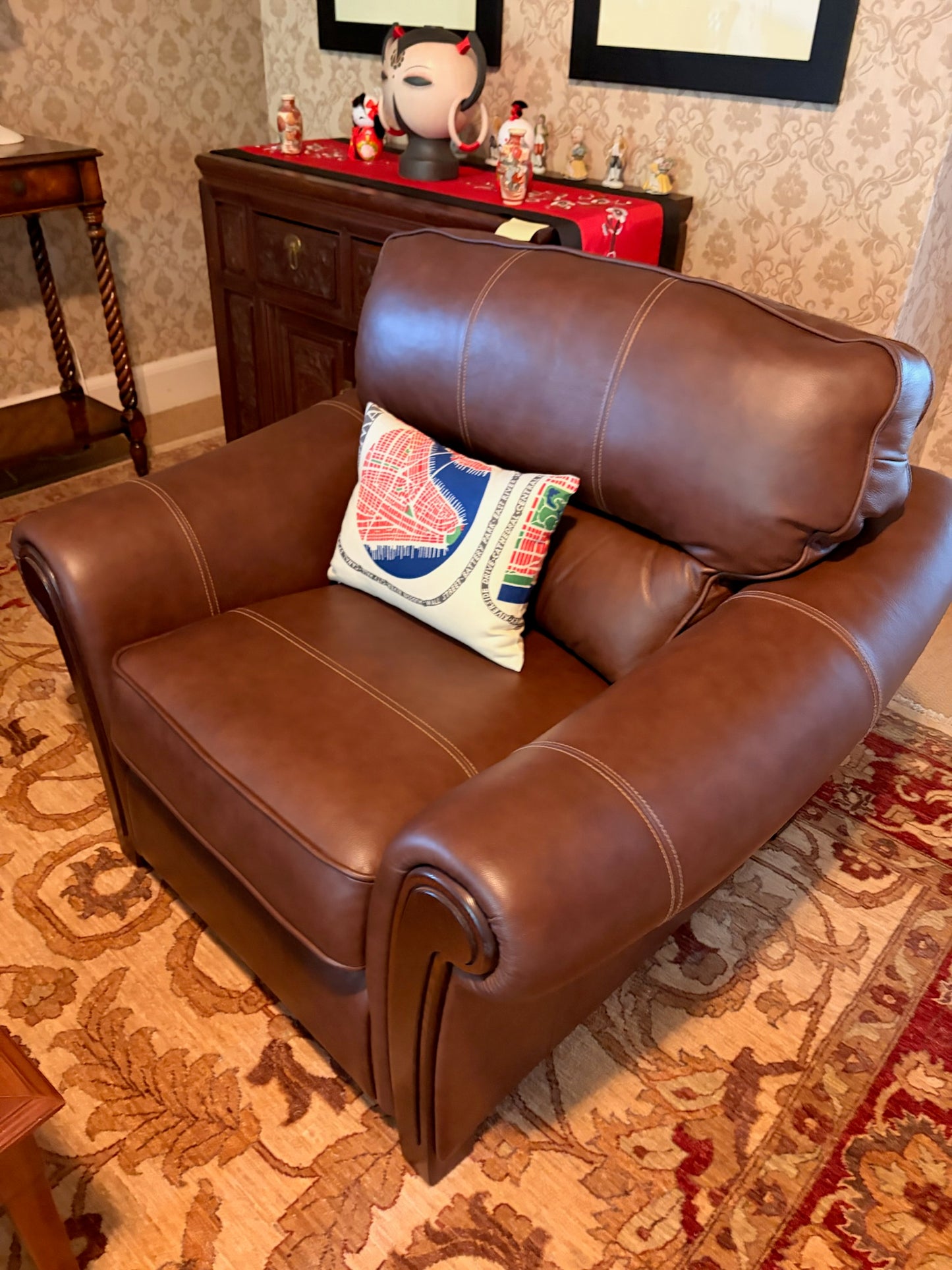 Modern Brown Leather Armchairs