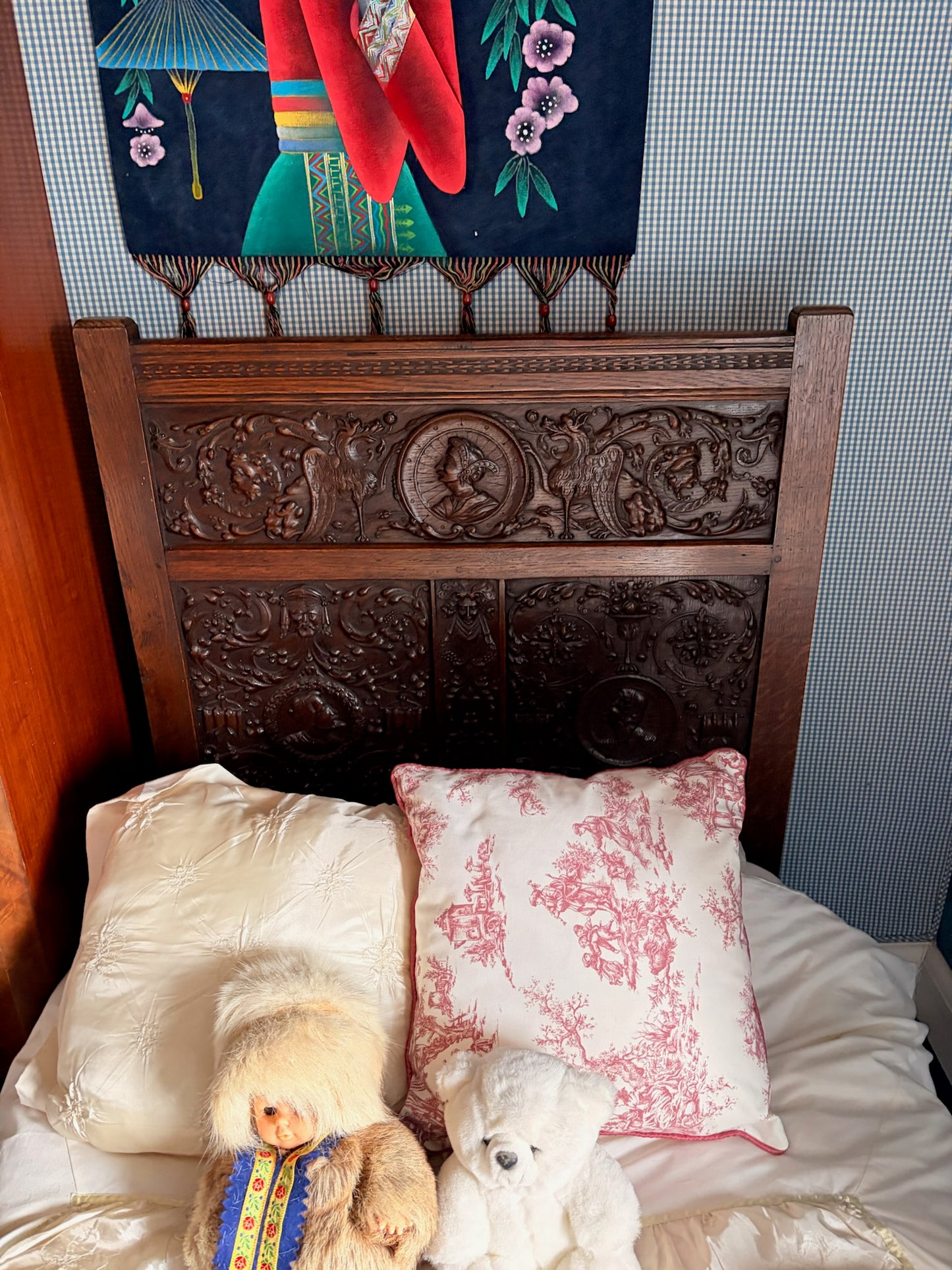 Antique Wooden Single Jamd & Jill Bed