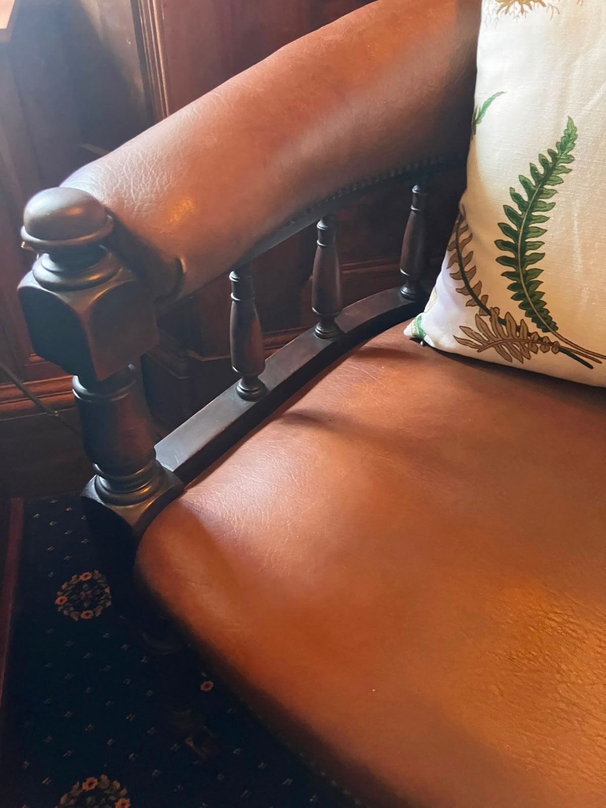 Early 20th Century Mahogany & Leather Captains Desk Chair