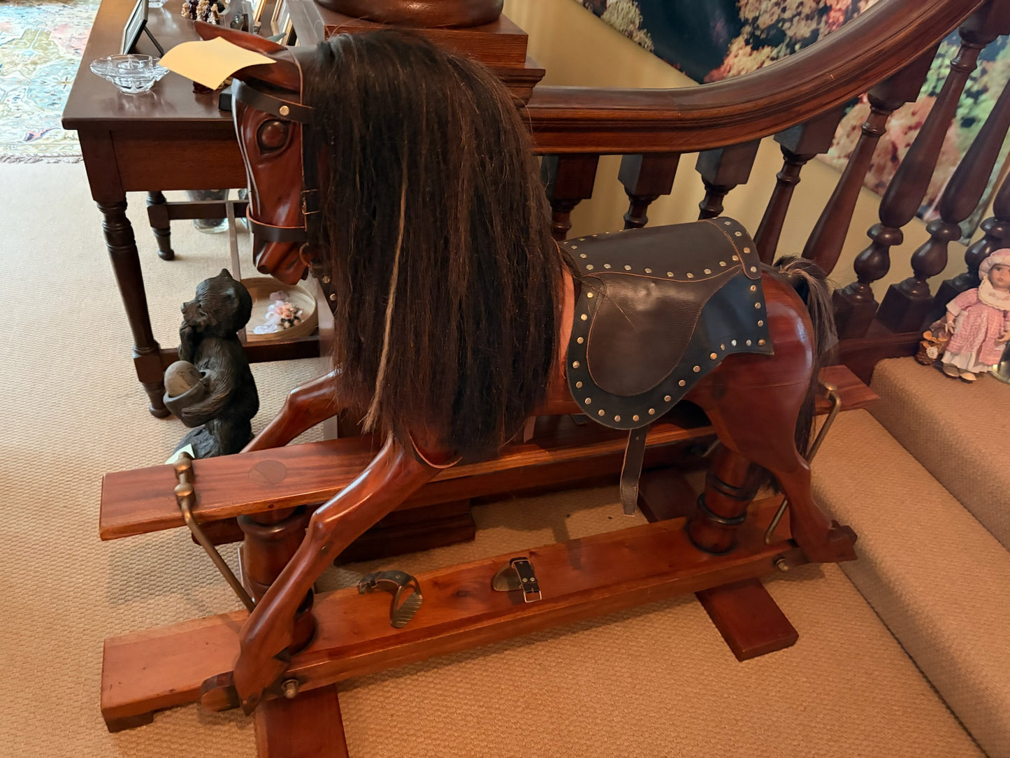 Vintage Mahogany Rocking Horse