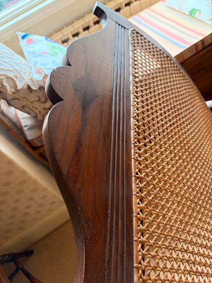 Colonial Style Armchair with Cane Seat